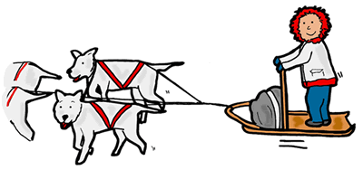 Dog sled clipart free
