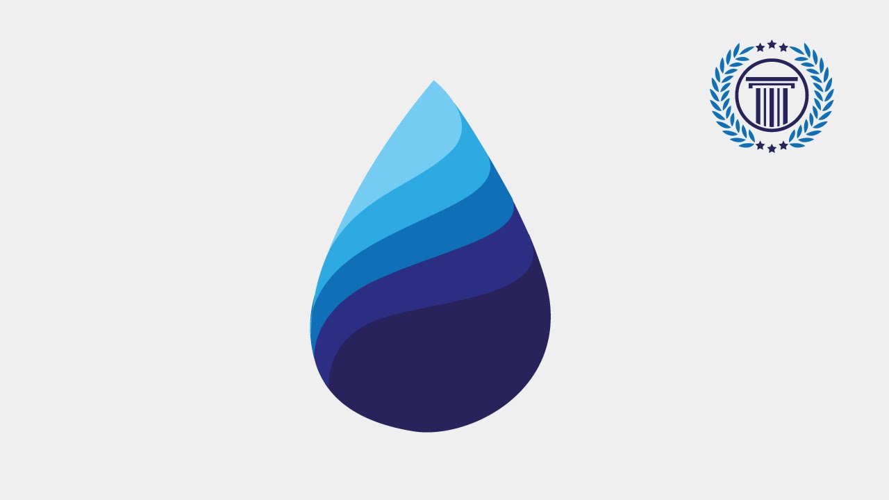 Blue Water Drop Logo Design Tutorial Using Adobe illustrator CS6 ...