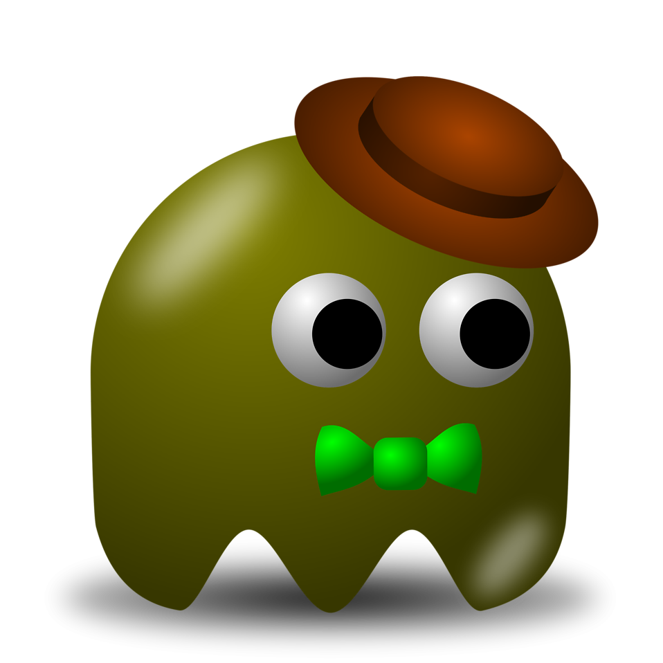 Ghost | Free Stock Photo | Illustration of an arcade styled green ...