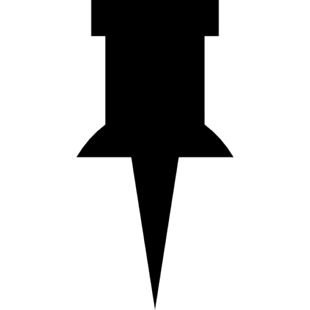 Thumb tack black shape Icons | Free Download