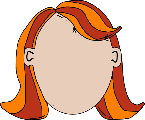 Blank Face Teen Girl Cartoon Clip Art - vector clip ...