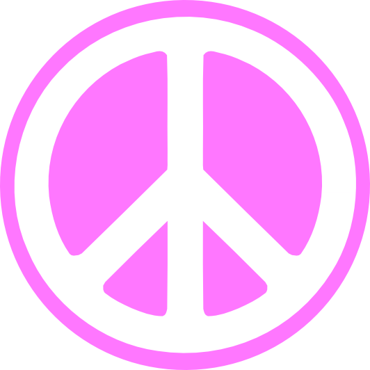 Peace sign with flowers clipart