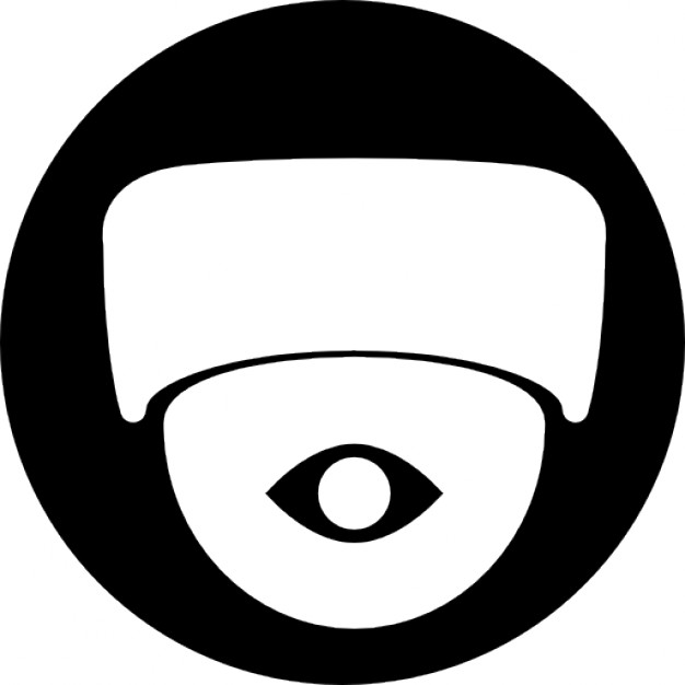 Surveillance video camera observation symbol in a circle Icons ...