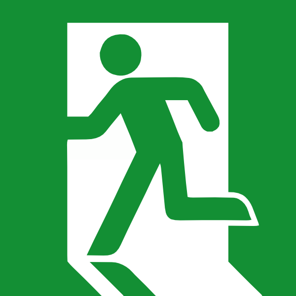 Emergency Exit Sign clip art Free Vector