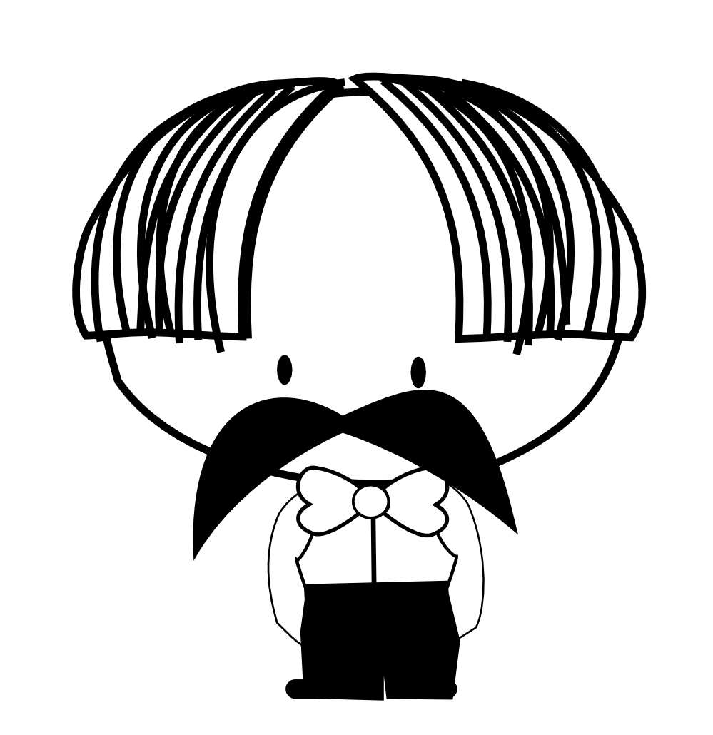 Clip Art: antontw waiter black white line art SVG
