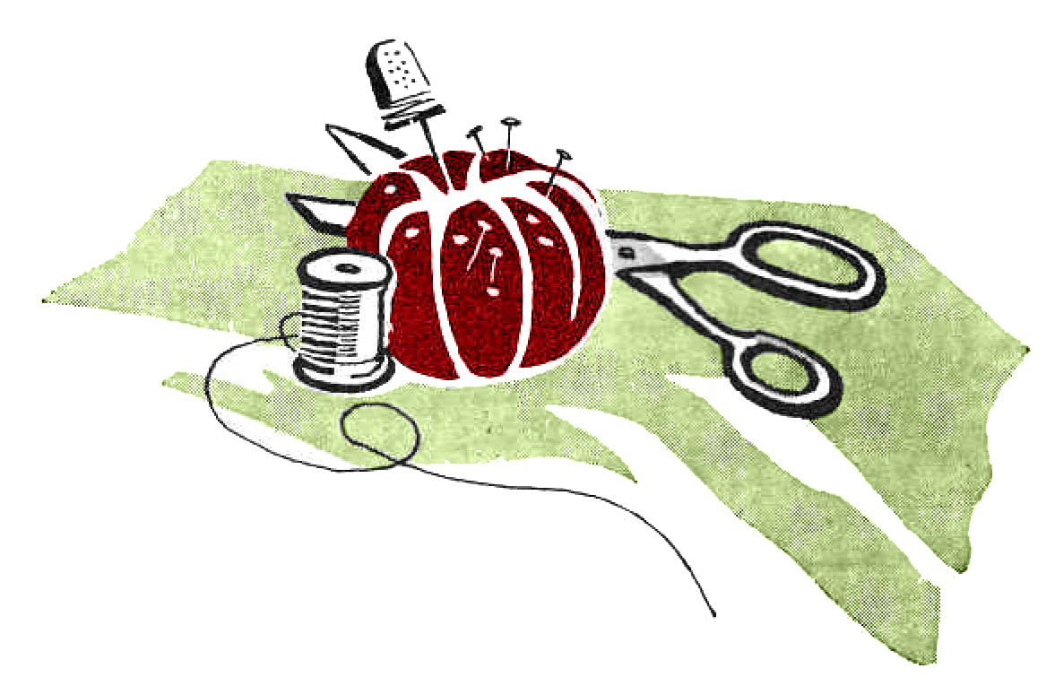 Vintage Clip Art - Sewing Supplies - Pin Cushion - Retro - The ...