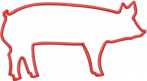 DataStitch Embroidery Design: Pig Outline 1.50 inches H x 3.00 ...