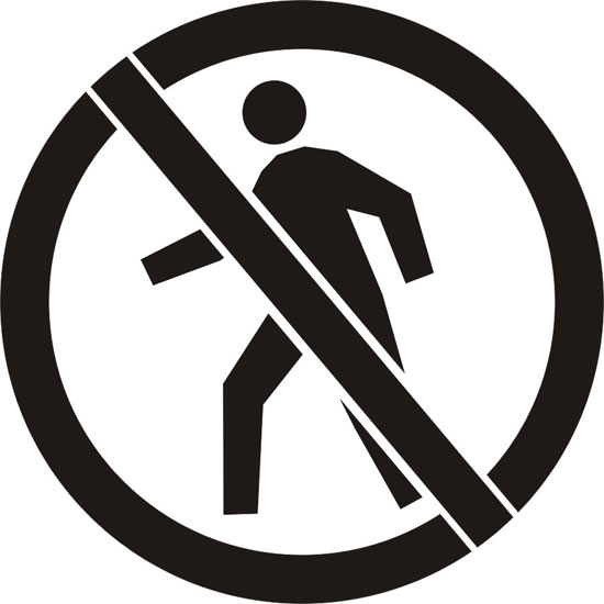 No Pedestrian Crossing stencil- Stencilease.