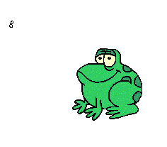Hopping frogs, toads, tadpoles and amphibian gif animations