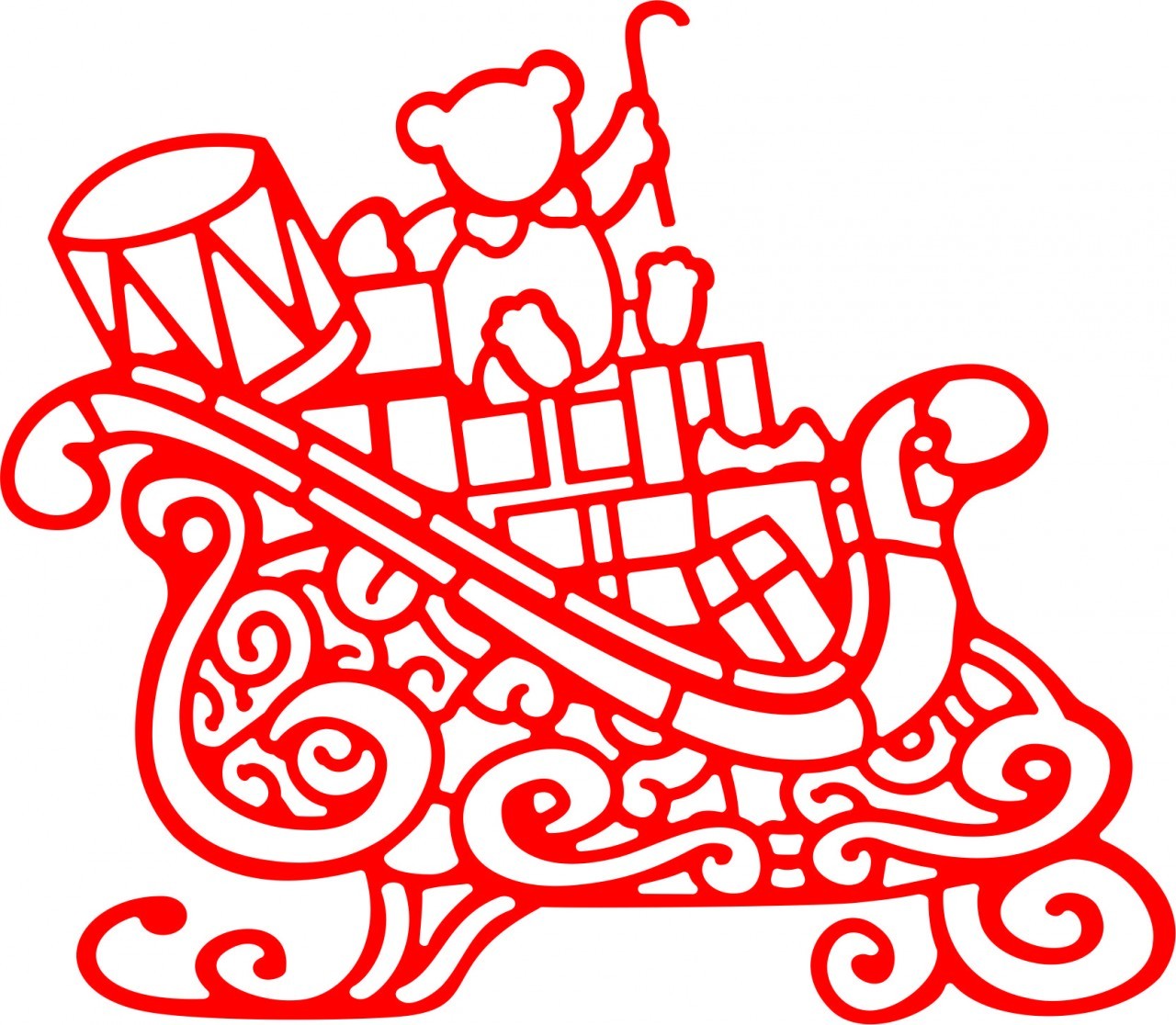Santa's Sleigh - DL173 - Cheery Lynn Designs