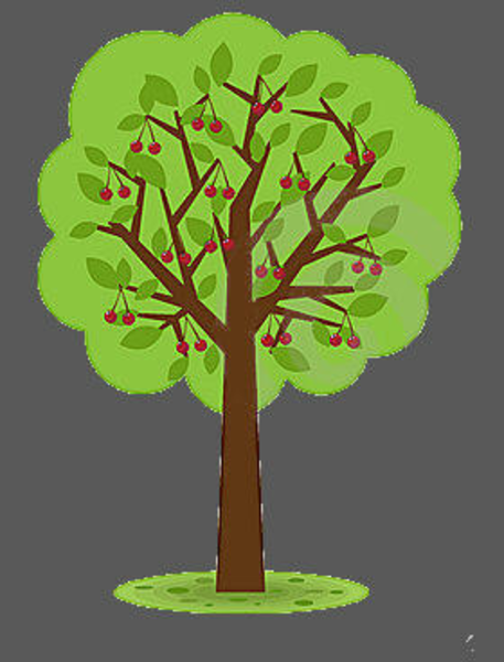 Cartoon Cherry Blossom Tree