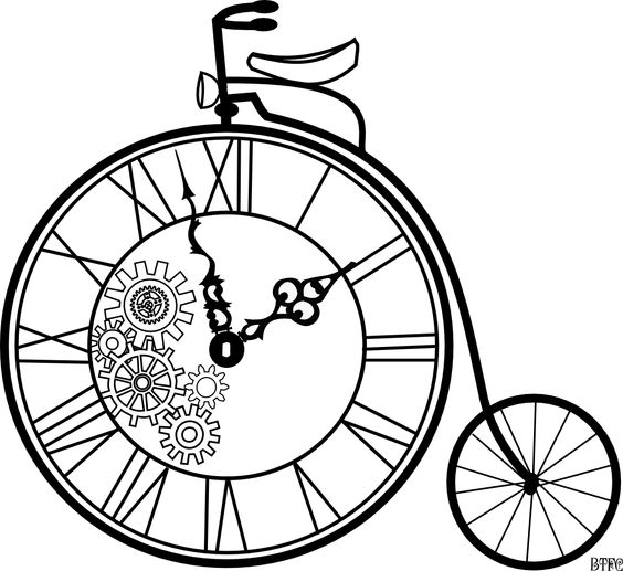 Steampunk clock clipart