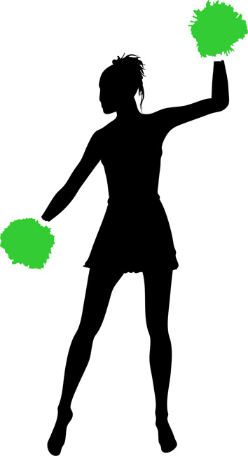 Cheerleader 04 Silhouette Stencils - stencilease.