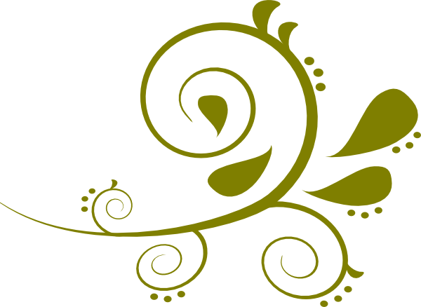 Paisley Flourish Sage Clip Art - vector clip art ...