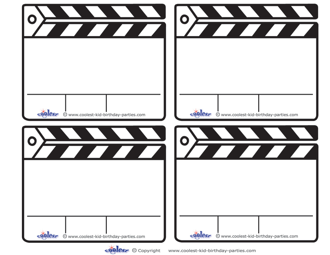 Blank Printable Clapboard Thank You Cards - Coolest Free Printables
