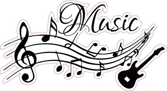 Music Note Wall Decal Treble Clef Piano Keys Vinyl Sticker Decals ...