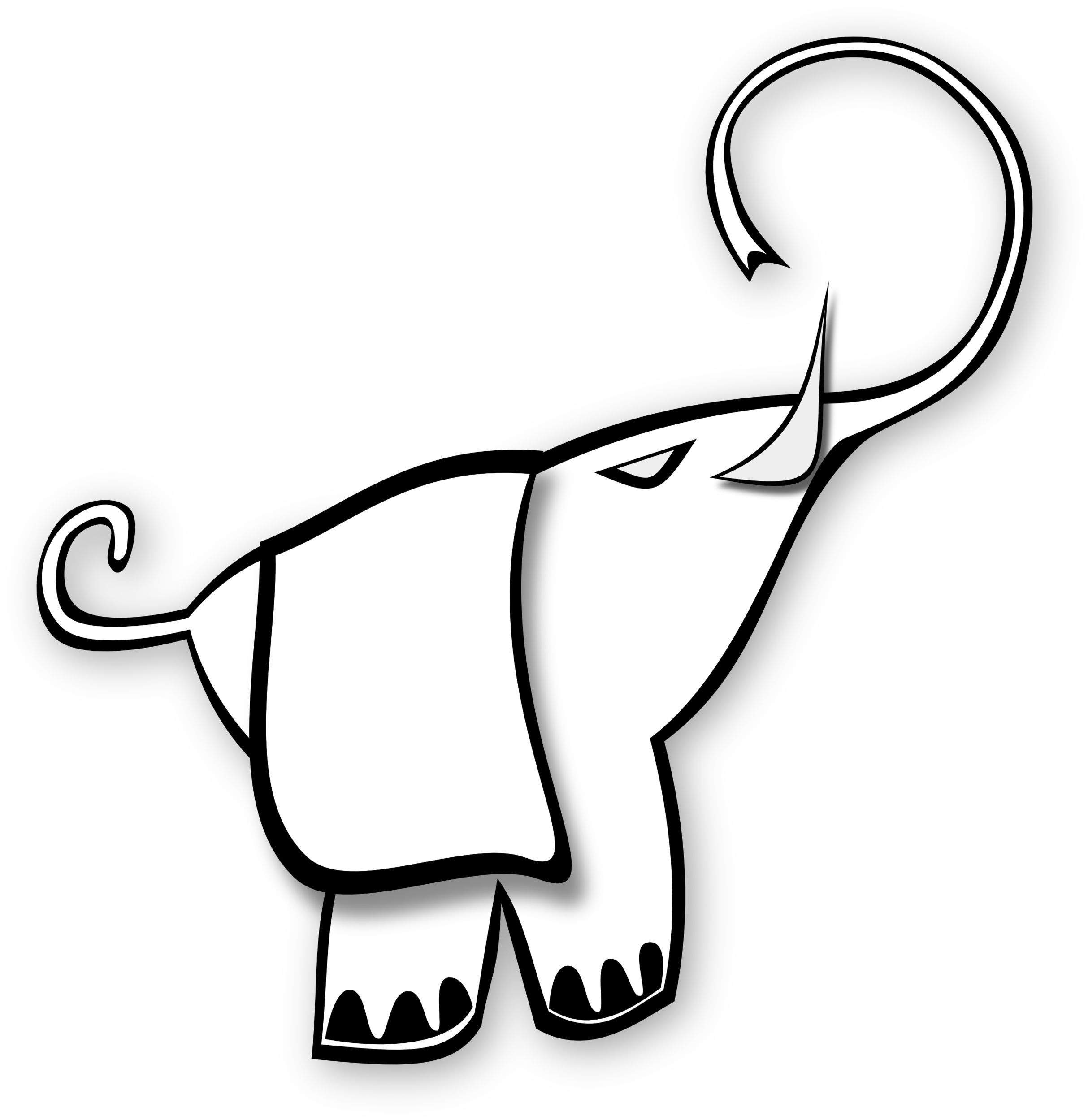 Line Drawing Elephant Clipart - Free to use Clip Art Resource