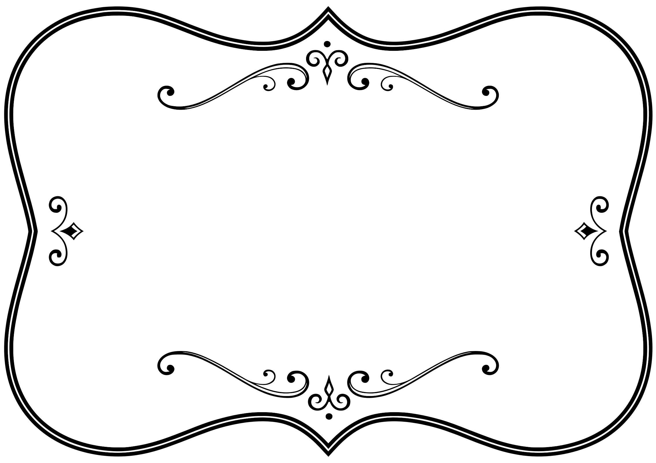 Clipart - Decorative Black And White Flourish Frame