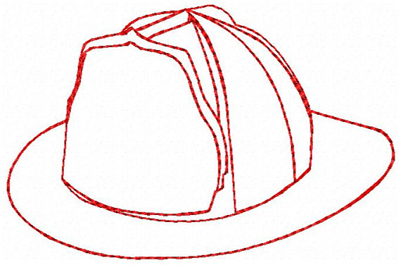 Fire Hat Outline Embroidery Design by JEmbroiderynApplique