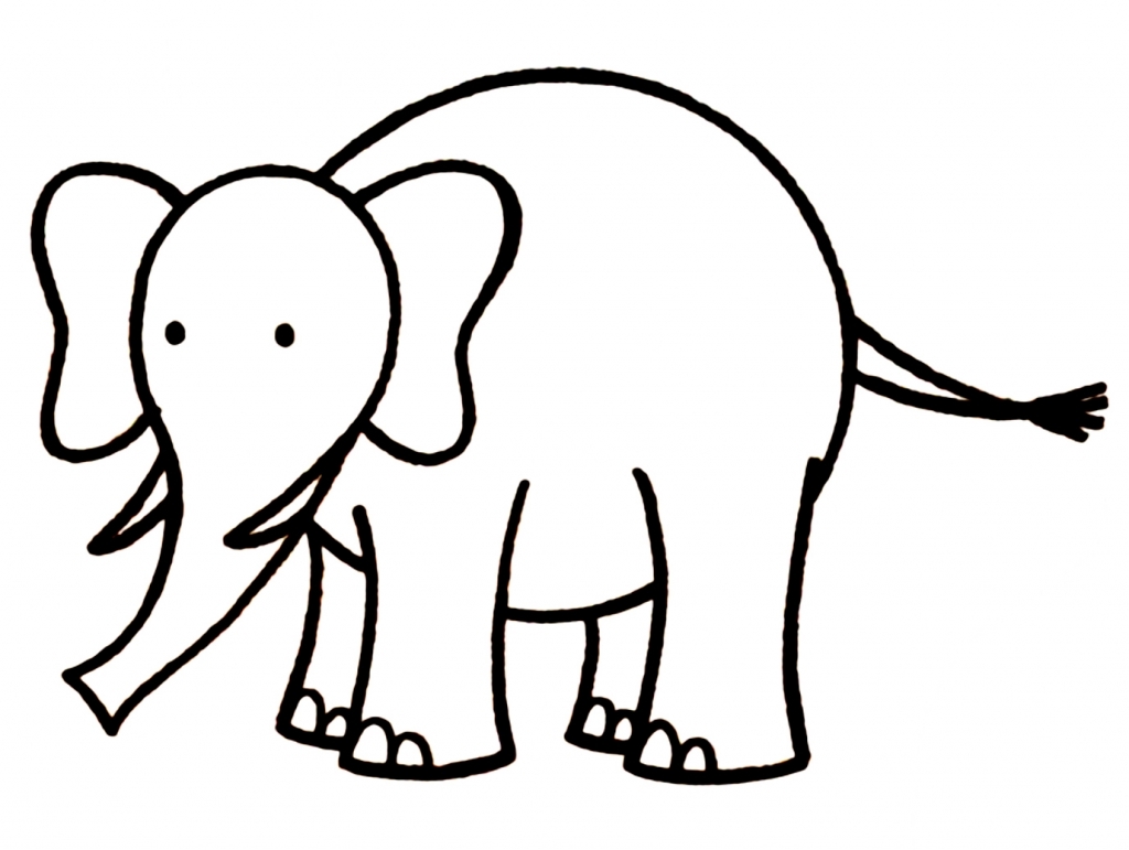 Simple Elephant Drawing - Drawing Pencil