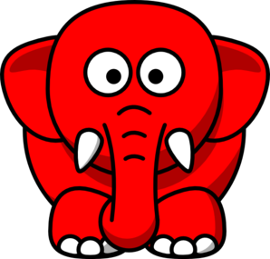 Red elephant clipart