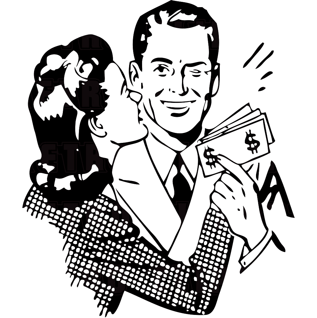 Money clip art black and white