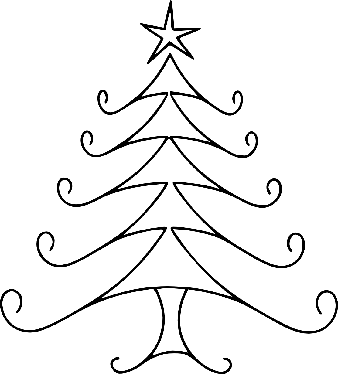 Christmas Tree Line Drawing