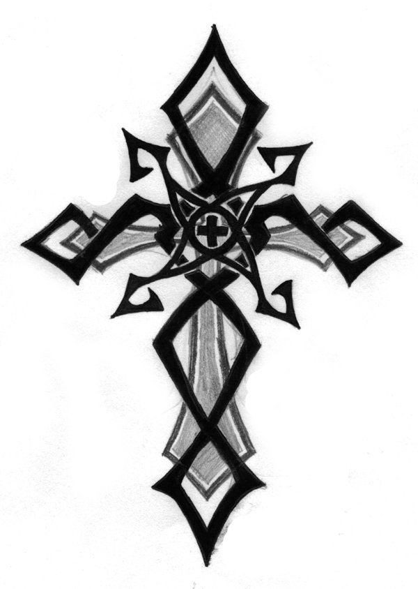 8 Tribal Cross Tattoo Designs and Stencils