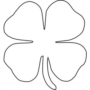 Four leaf clover clip art black and white