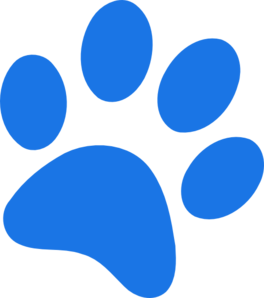 Blue Paw Print - Slanted Right Clip Art - vector clip ...