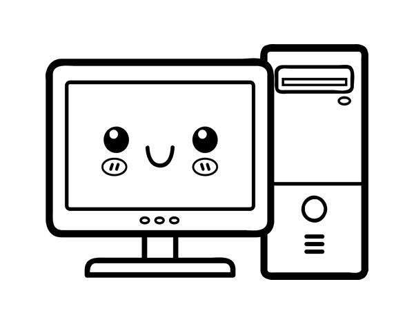 Desktop computer coloring page - Coloringcrew.com