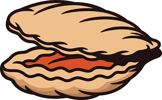 Cartoon Of Raw Oyster Clip Art, Vector Images & Illustrations