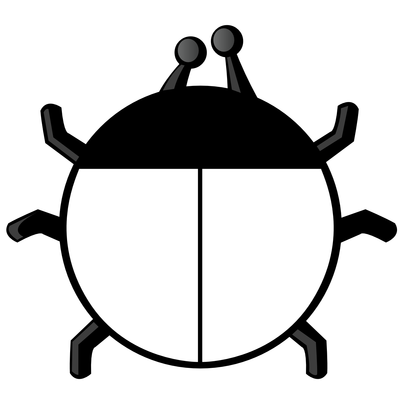 Cute Ladybug Black And White Clipart