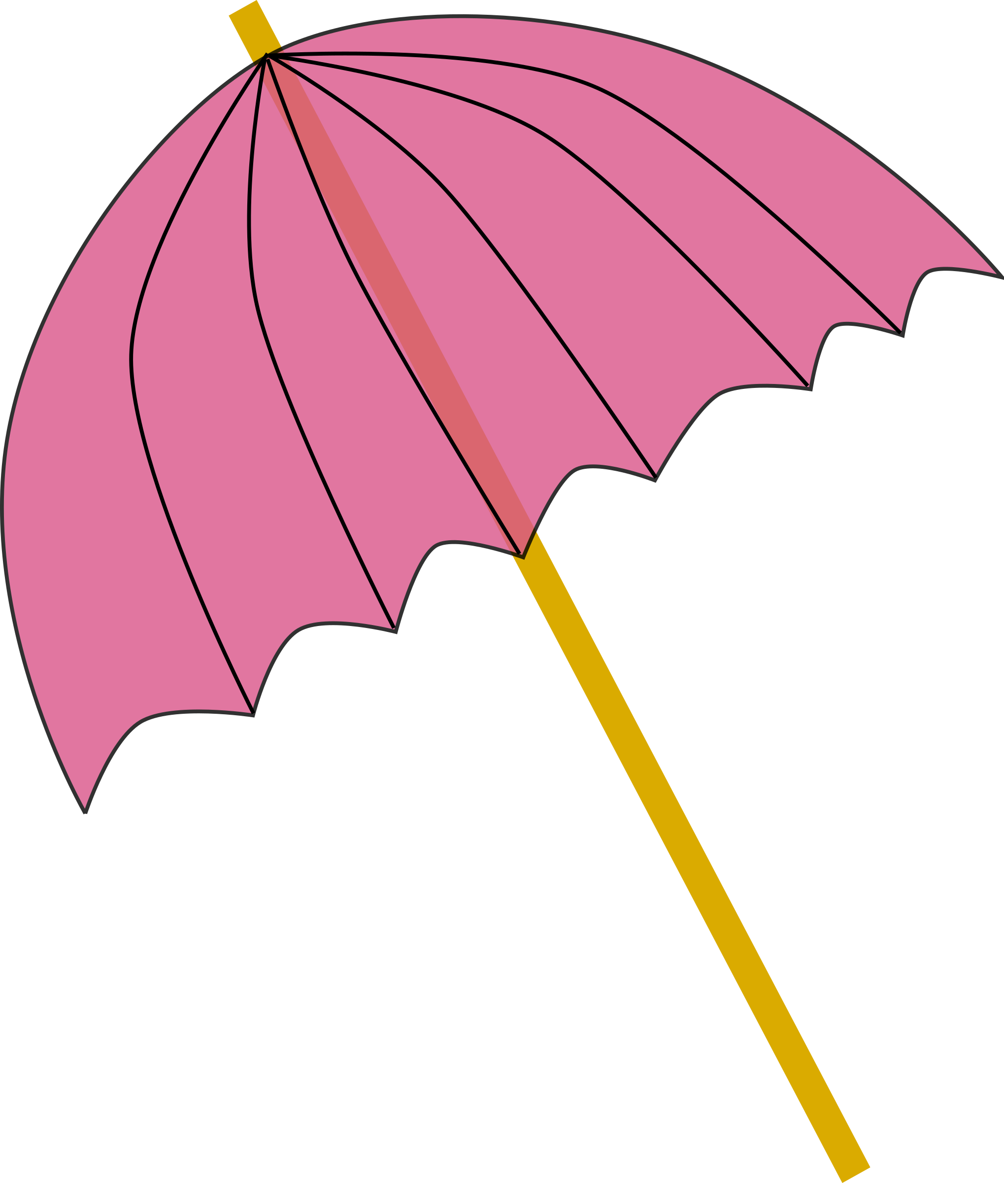Clipart - Umbrella / Parasol pink tranparent