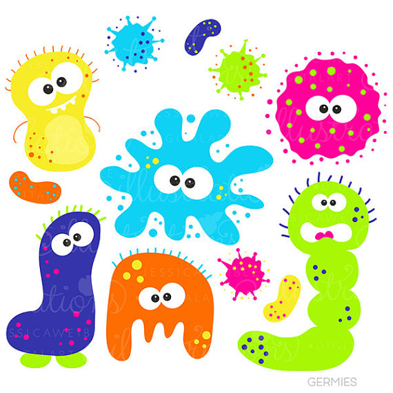 Germies Bacteria Cute Digital Clipart by JWIllustrations on Etsy