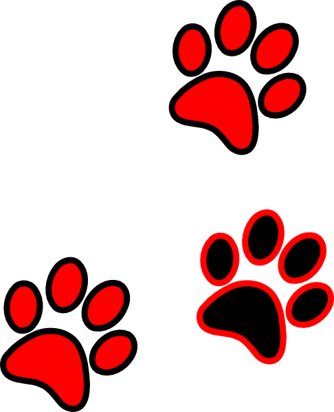 Red Paw Print Clip Art - ClipArt Best