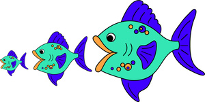 Free Fish Clip Art Image - Bigger Fish Eating Smaller Fish in a ...
