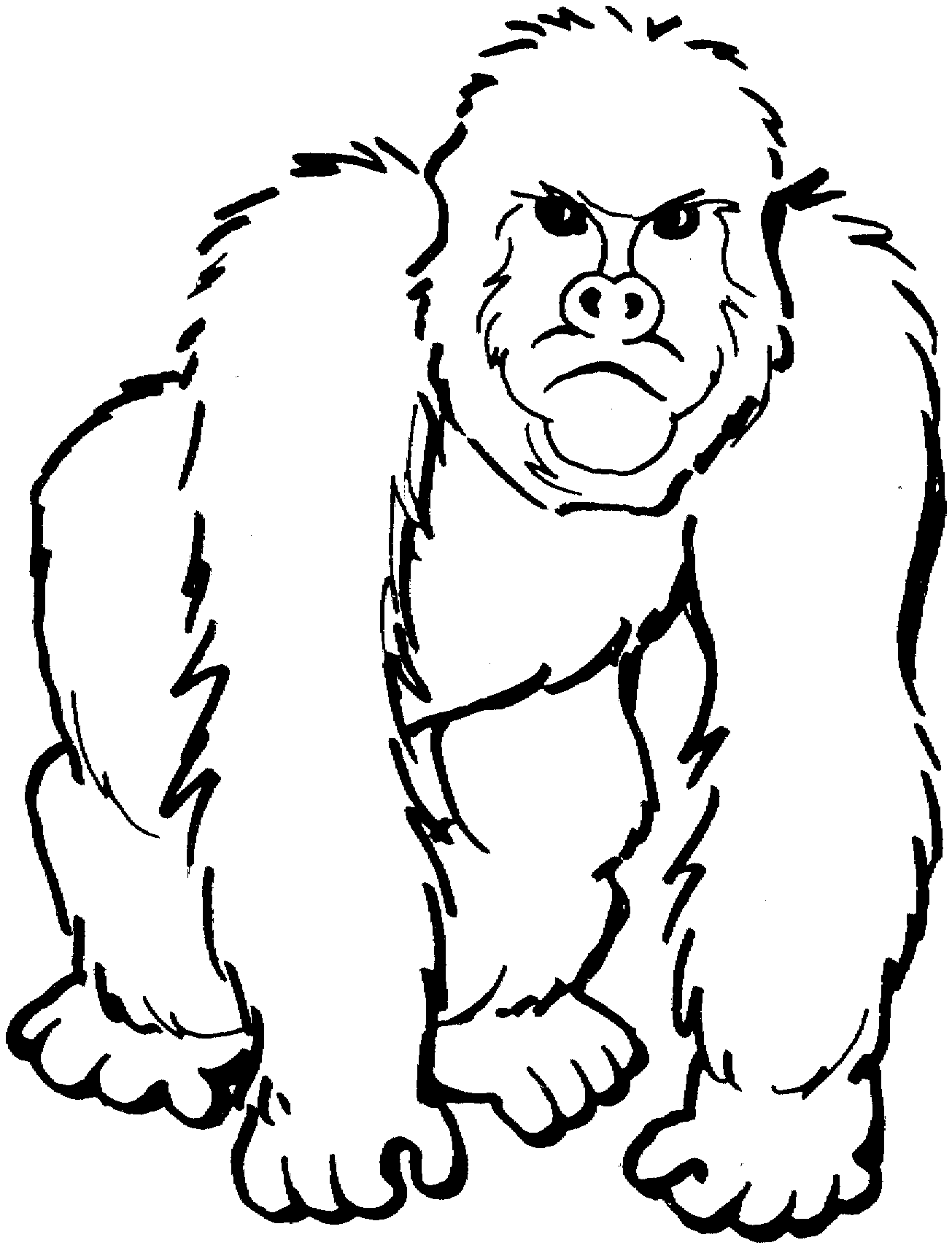 Gorilla clipart black and white free