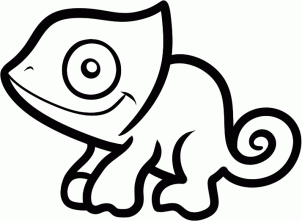Animals - How to Draw a Chameleon for Kids