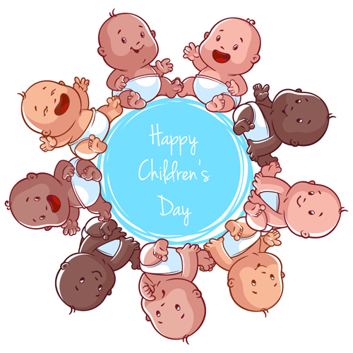 Cartoon baby card vector 01 - Vector Cartoon free download