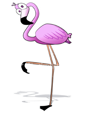 Pink Flamingo Cartoon Clipart