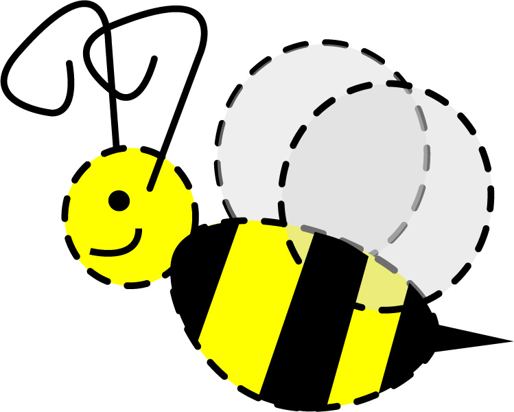 Cute Bee With Trail Clipart