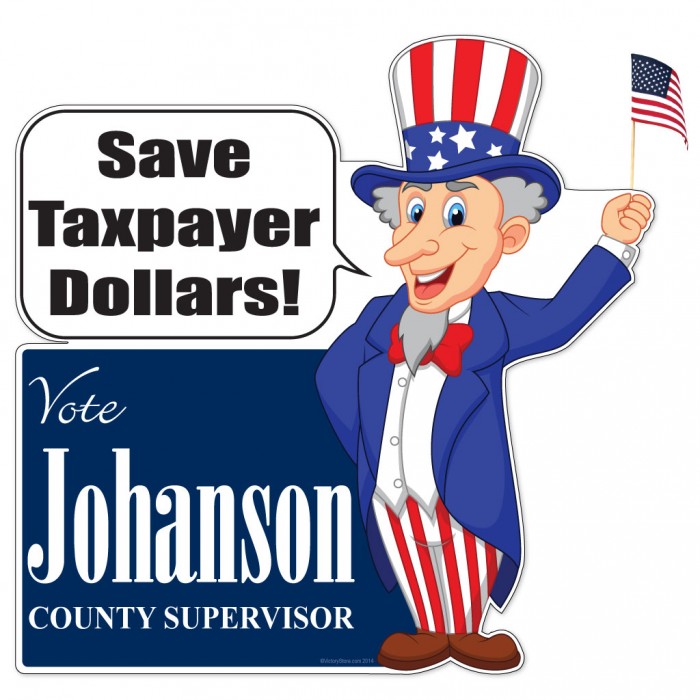 Uncle Sam with Waving Flag Yard Sign