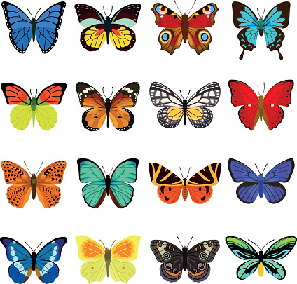 Silhouette Of A Vintage Butterfly Tattoo Clip Art, Vector Images ...