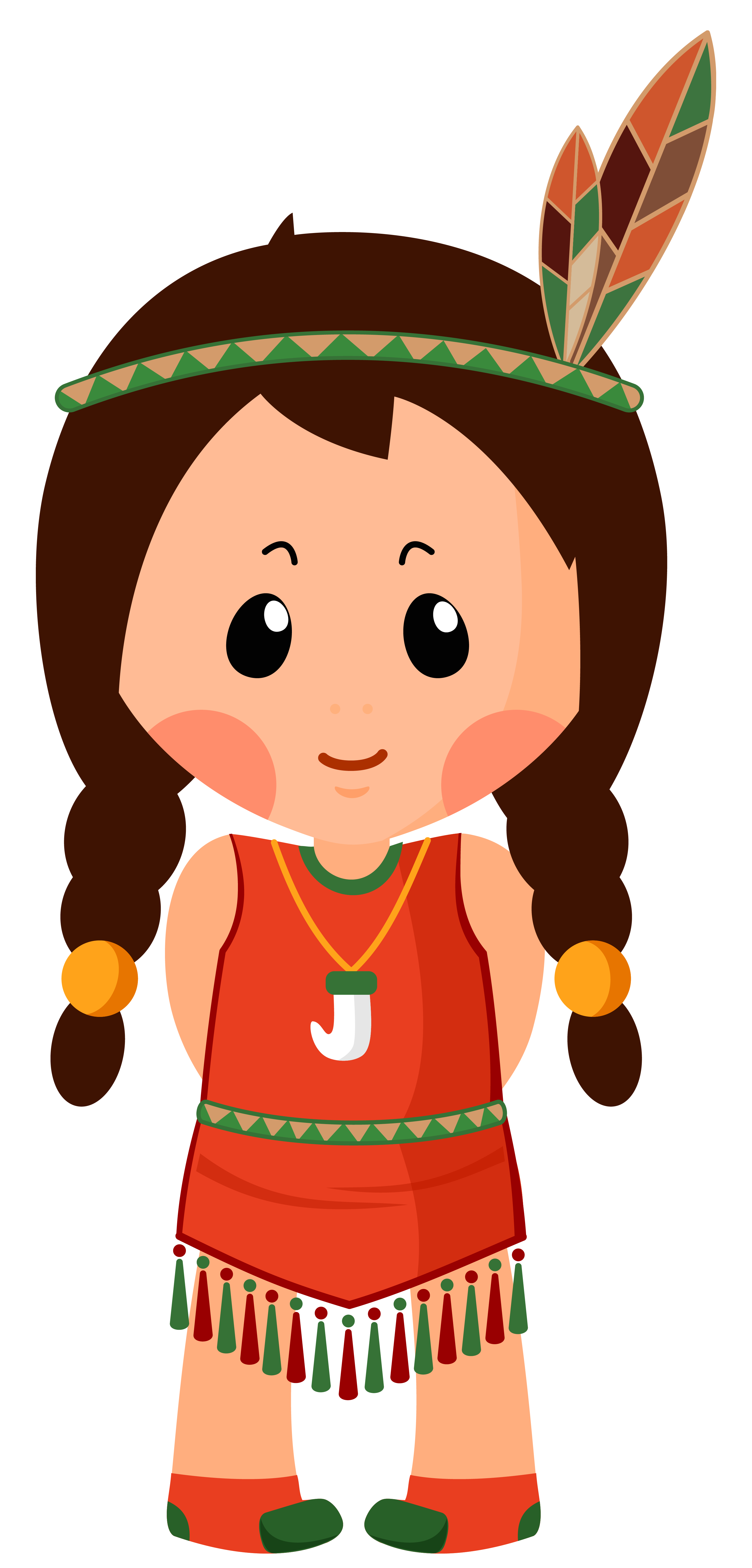 Native American Girl Clipar PNG Image