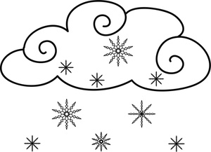 Snowing Clipart Image - Coloring Page of a Snow Weather Icon ...