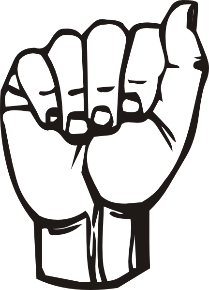 Sign Language A clip art Free Vector