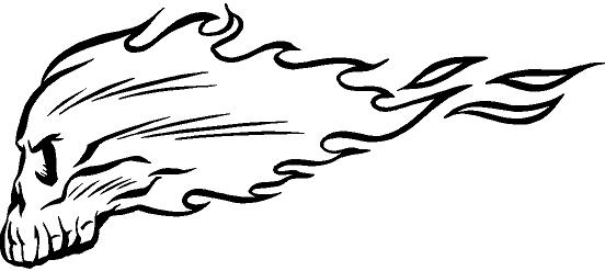 Flaming Skull Decal Car Truck Cycle Boat Bike RV Signs Trailer ...