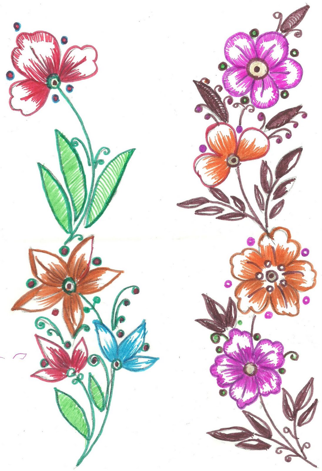 Mehndi,sketch,embroidery,painting: Fabric paint designs