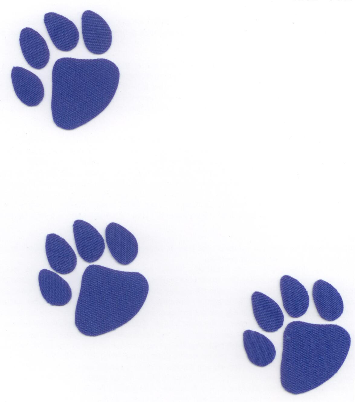 Blue Bulldog Paw Prints